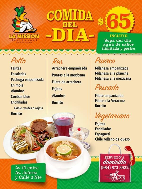 Menú de La Mission